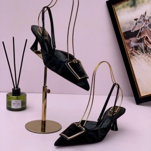 Pumps woman heel 5 cm  with Short comfortable Sling Backs